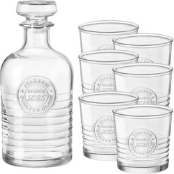 Bormioli Rocco Officina 1825 - Whiskey set - 1 karaf + 6 glazen