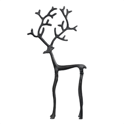 Design and Decor - Zwarte Rendierfiguur - Woondecoratie - Kerstdecoratie - Feestdagengeschenk