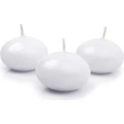 30x Witte drijvende kaarsen feestartikelen - Drijfkaarsen