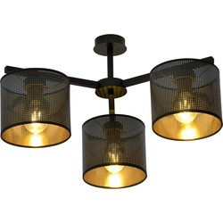 industriële plafondlamp Palmieri Zwart 3-lichts