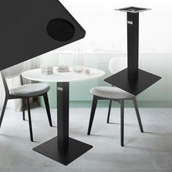 Tafelonderstel enkel zwart hoogte 72cm gepoedercoat staal 43x43 cm voetplaat montagemateriaal ML-Design