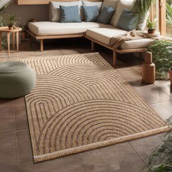 Binnen en Buitenkleed - Vloerkleed Colinna - Beige - 80x150 cm