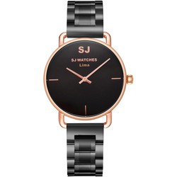 LW Collection SJ WATCHES Lima horloge dames zwart- horloges voor vrouwen 36mm