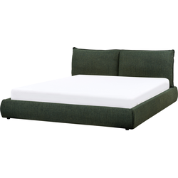 Beliani VINAY - Tweepersoonsbed-Groen-Polyester