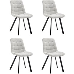 Eetkamerstoelen set van 4 Felix Boucle Wit grijs