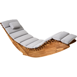 Beliani BRESCIA PREMIUM - Tuinligstoel-Lichte houtkleur-Acaciahout