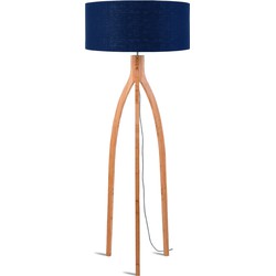 Vloerlamp Annapurna - Blauw/Bamboe - Ø60cm