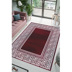 Jaden Modern Rood / Wit vloerkleed - Laagpolig - 200 X 290 CM