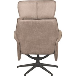 LABEL51 Fauteuil Verdal - Taupe - Micro Suede - Excl. Hocker
