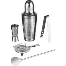 Cocktailshaker 600 ml RVS 5-delige set - Cocktailshakers