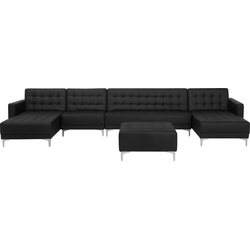 Beliani ABERDEEN - Modulaire Sofa-Zwart-Kunstleer