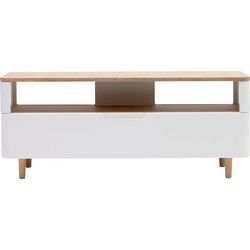 Tv Meubel Wit - 40x120x49cm - Eikenhout - Meubel Amalfi