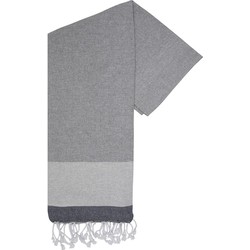 Oxious UNIQUE Hammam Towel navy-medium grey-light grey