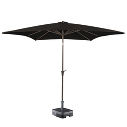 Kopu® Malaga Parasol Vierkant 200x200 cm met Knikarm - Zwart