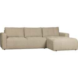 vtwonen Bar Chaise Longue Rechts - Stof - Zand - 87x280x170