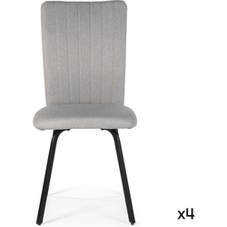 Set van 4 stoelen in stof met zwarte metalen poten L47,5 cm - PRETTY
