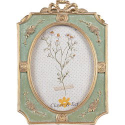 Clayre & Eef Fotolijst Groen Goudkleurig Polyresin