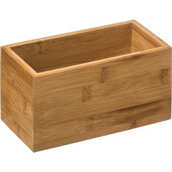 Sieraden/make-up houder/box rechthoek 18 x 9 x 9,5 cm van bamboe hout - Make-up dozen