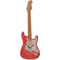 Klok Elektrisch gitaar - rood - 50 cm - stratocaster - Wandklokken