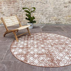 Rond Buitenkleed Frost - Roest - dubbelzijdig - EVA Interior Roest,Oranje,Rood - Polypropyleen - Rond 240 Ø - (XXL)