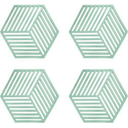 Krumble Pannenonderzetter Hexagon - Groen - Set van 4