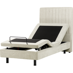 DUKE II - Eenpersoonsbed - Beige - 90 x 200 cm - Polyester
