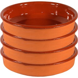 4x Terracotta tapas borden/schalen 24 cm - Snack en tapasschalen