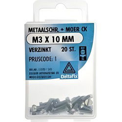M.schroef moer ck m3x10mm 20st