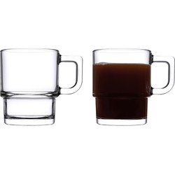 Pasabahce Koffie/thee glazen - set 2x stuks - transparant glas - 320 ml - Koffie- en theeglazen