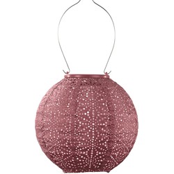Lumiz Solar Buitenlampion - Sashiko Rond - 20 cm - Koper