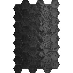 Wandtegel Terratinta Hexa 17,3x15 cm black 0,46M2