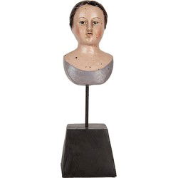 Clayre & Eef Decoratie Beeld Vrouw 11x11x34 cm Beige Kunststof