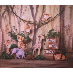 Clayre & Eef Achtergronddoek Bruin Textiel Jungle