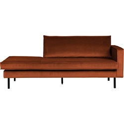 BePureHome Rodeo Daybed Rechts - Velvet - Roest - 85x203x86