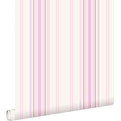 ESTAhome behang strepen licht roze en beige - 53 cm x 10,05 m - 138806