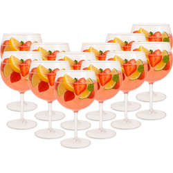 OTIX Kunststof Gin Tonic Glazen - 12 Stuks - Cocktailglazen - Strand - Camping Servies - 570ML - OCEANI
