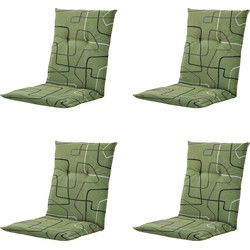 Madison -  Tuinstoelkussen Lage Rug Joah sage - Ca. 105x50 cm - Set van 4