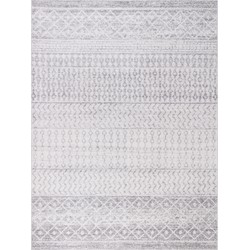 Scandinavisch Boho Tapijt MILA - Grijs/Wit - 200x275 cm