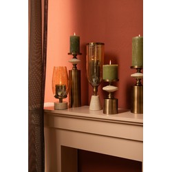PTMD Windlicht Sajeth - 15x15x41 cm - Glas - Messing