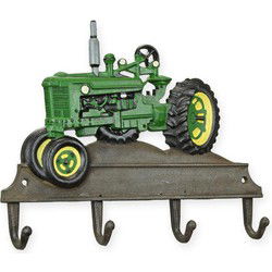 Gietijzeren groene tractor kapstok