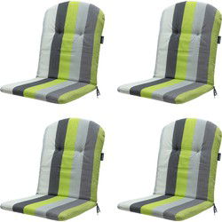 Madison -  Kuipstoelkussen Hoge Rug Victoria green - Ca. 96x45 cm - Set van 4