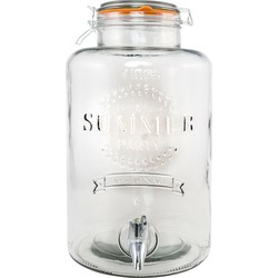 Chaks Drank dispenser/limonadetap - met tapje - 8 liter - glas - H36 x D22 cm - Drankdispensers