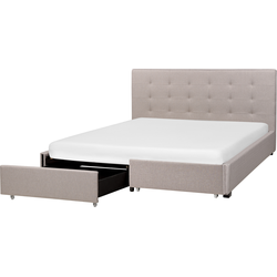 ROCHELLE - Tweepersoonsbed - Lichtgrijs - 160 x 200 cm - Polyester