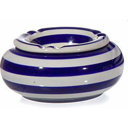 2x Asbak blauw/wit voor binnen en buiten 10 cm - Asbakken