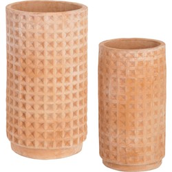 Kave Home - Celi set van 2 terracota plantenpotten, Ø 34 cm / Ø 25 cm