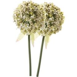 2 x Kunstbloemen steelbloem witte sierui 70 cm - Kunstbloemen