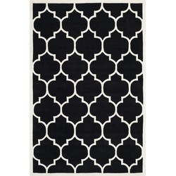 Safavieh Contemporary Indoor Hand Tufted Area Rug, Chatham Collection, CHT733, in Black & Ivory, 152 X 244 cm