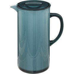 5Five Sapkan/schenkkan karaf met deksel - blauw - 1950 ml - kunststof - Schenkkannen