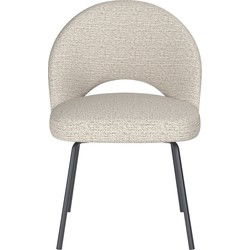 Eetkamerstoel Mick Off-White 4 Metalen Poten - Giga Meubel