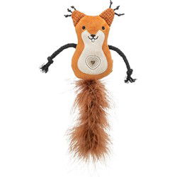 TRIXIE EEKHOORN PLUCHE MET VEERSTAART MET CATNIP 24 CM